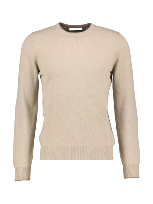Taupe trui met ronde hals Gran Sasso