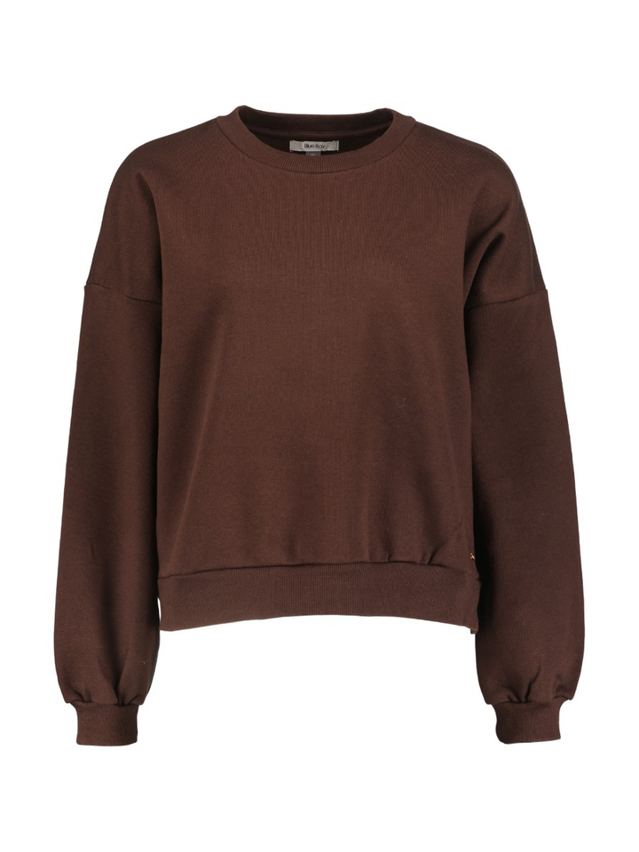 Bruine sweater met oranje bedrukking Zoe Blue Bay 