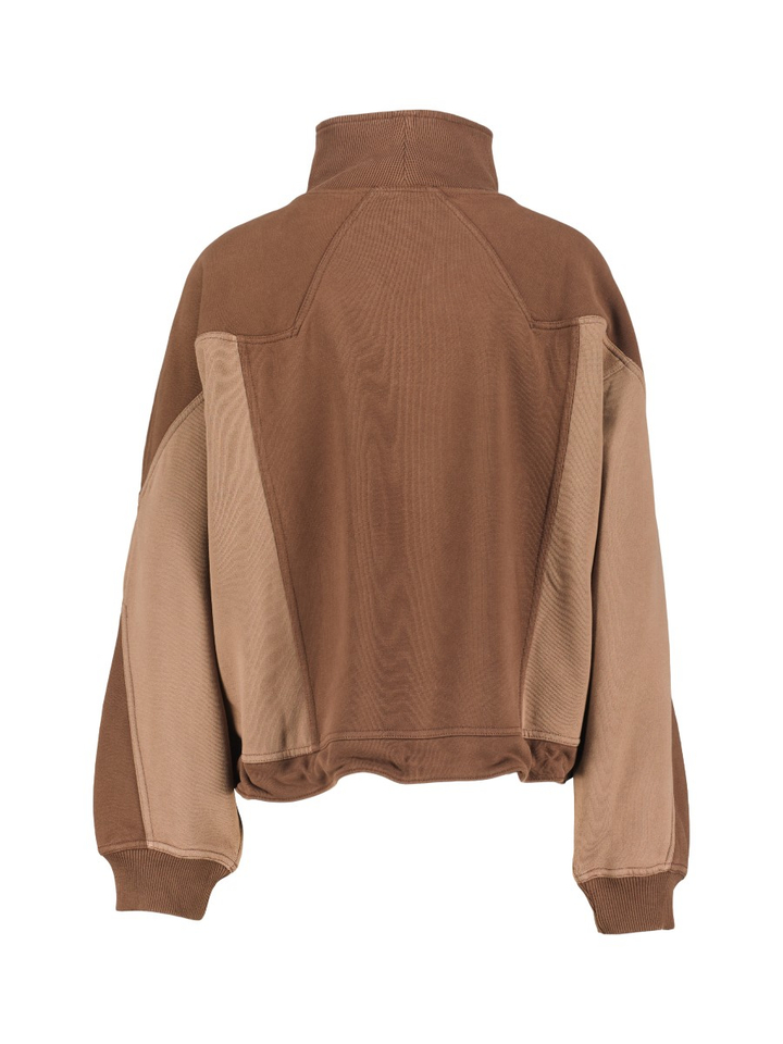 Bruine tweekleurige sweater met rits Jessy Ba&sh