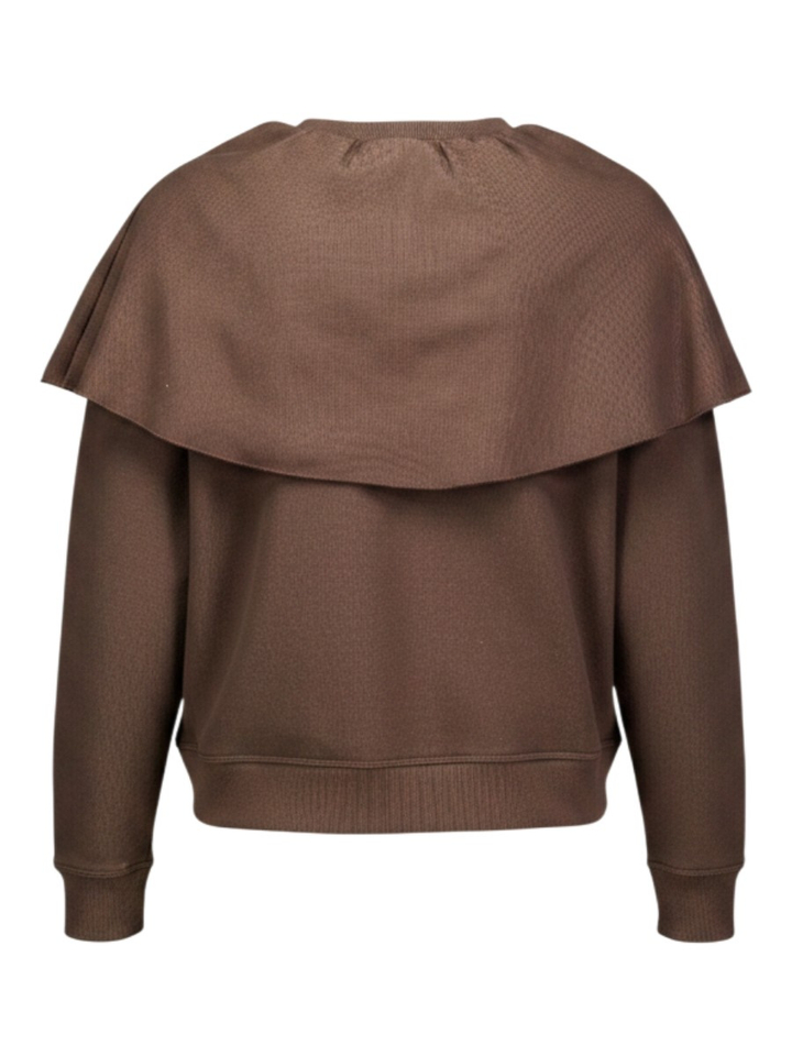 Bruine sweater cape met lichte plooien Dehina Ba&sh