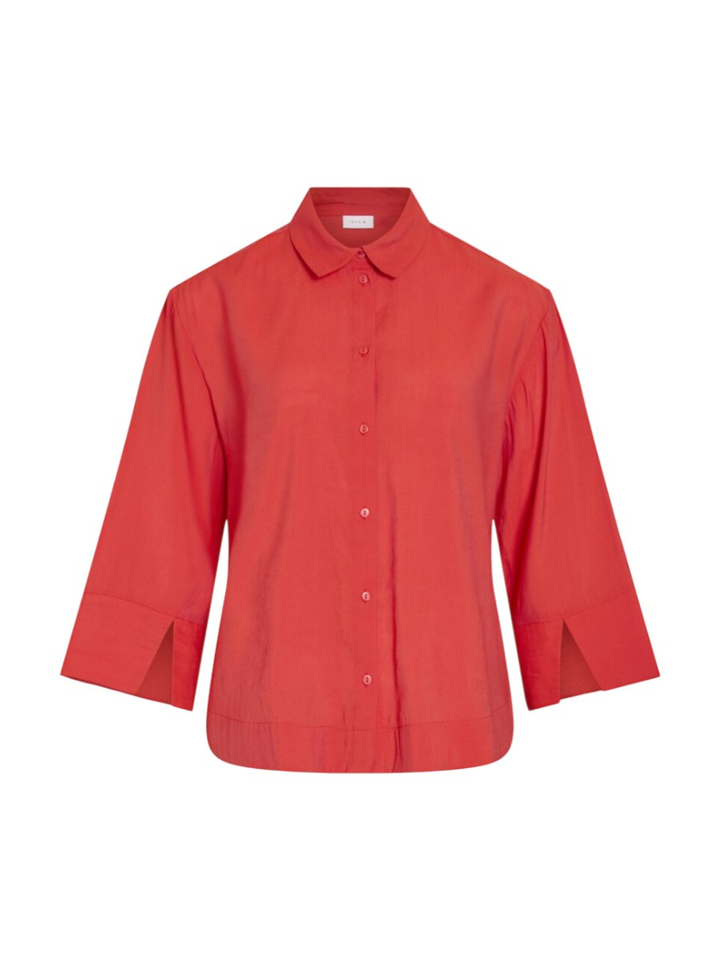 Rode blouse met driekwart mouwen Viaspyn Vila