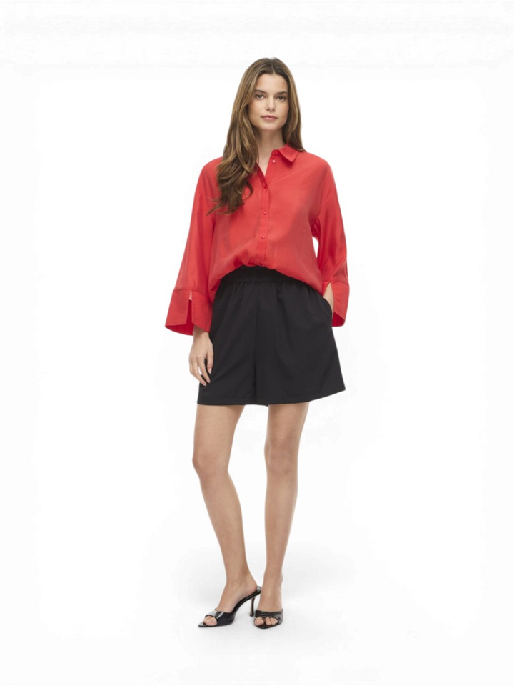 Rode blouse met driekwart mouwen Viaspyn Vila