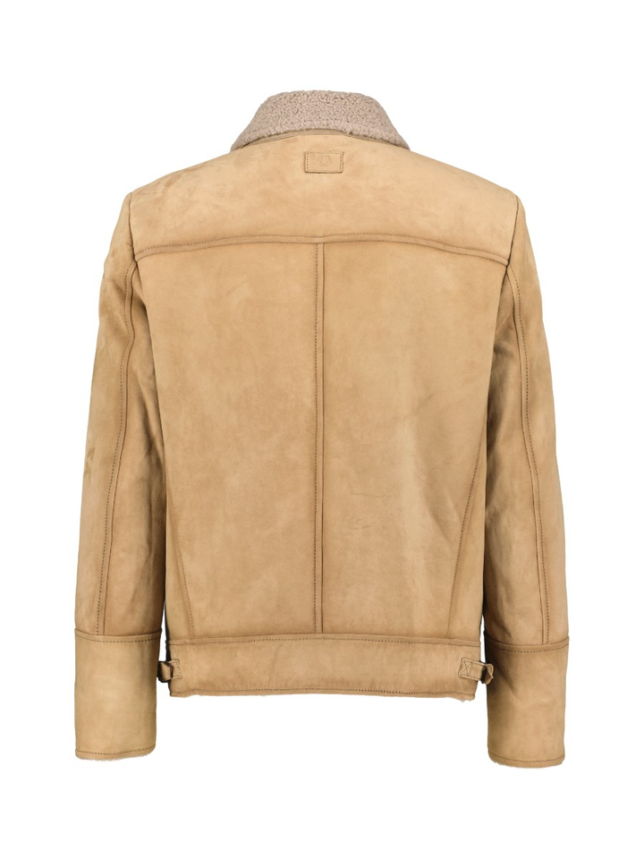 Beige lederen vest Milestone 