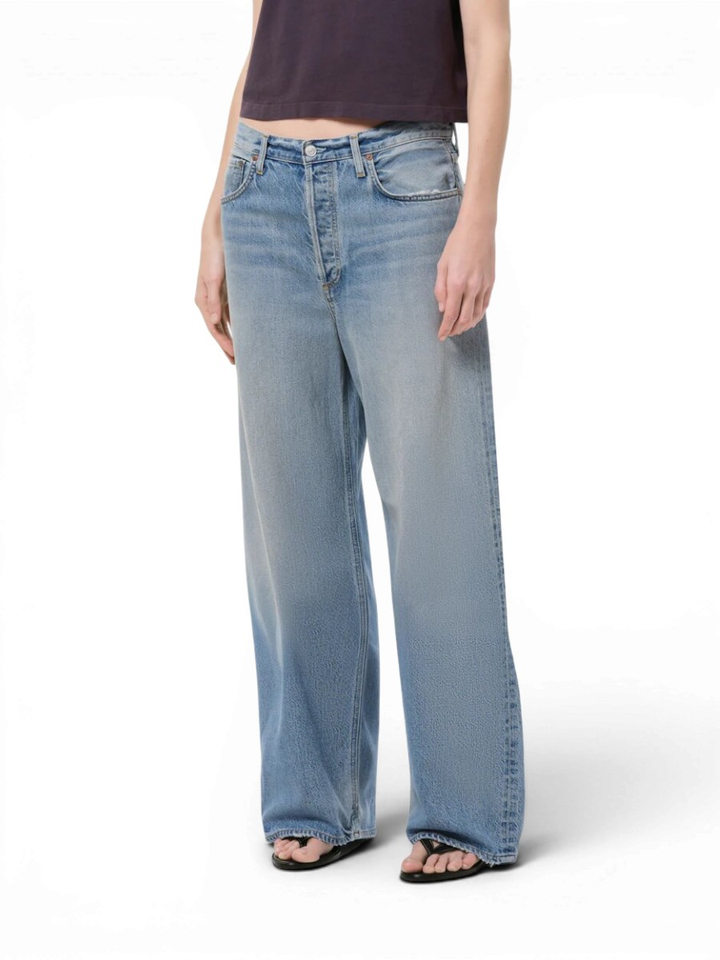 Blauwe llow rise curve jeans Agolde