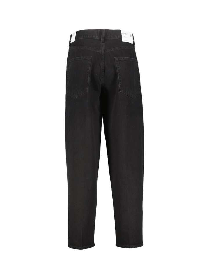 Zwarte tapered fit jeans met hoge taille Agole 
