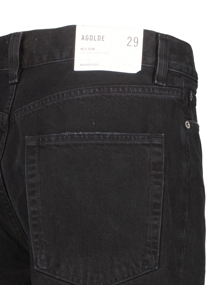 Zwarte tapered fit jeans met hoge taille Agole 
