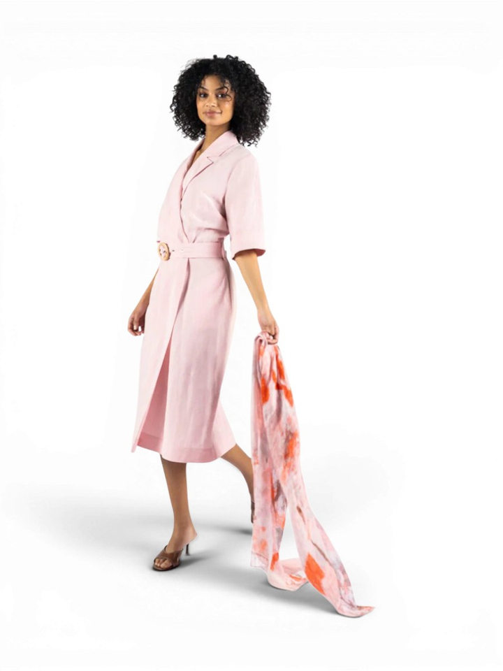 Roze jurk met riem Marie Mero 