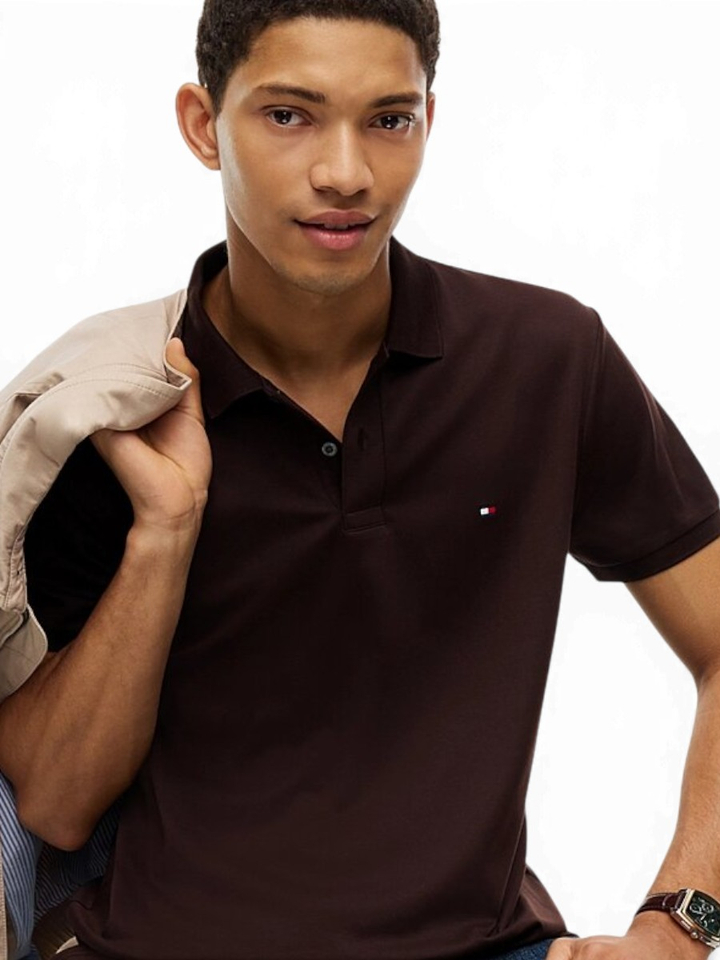 Chocolade polo met korte mouwen Tommy Hilfiger