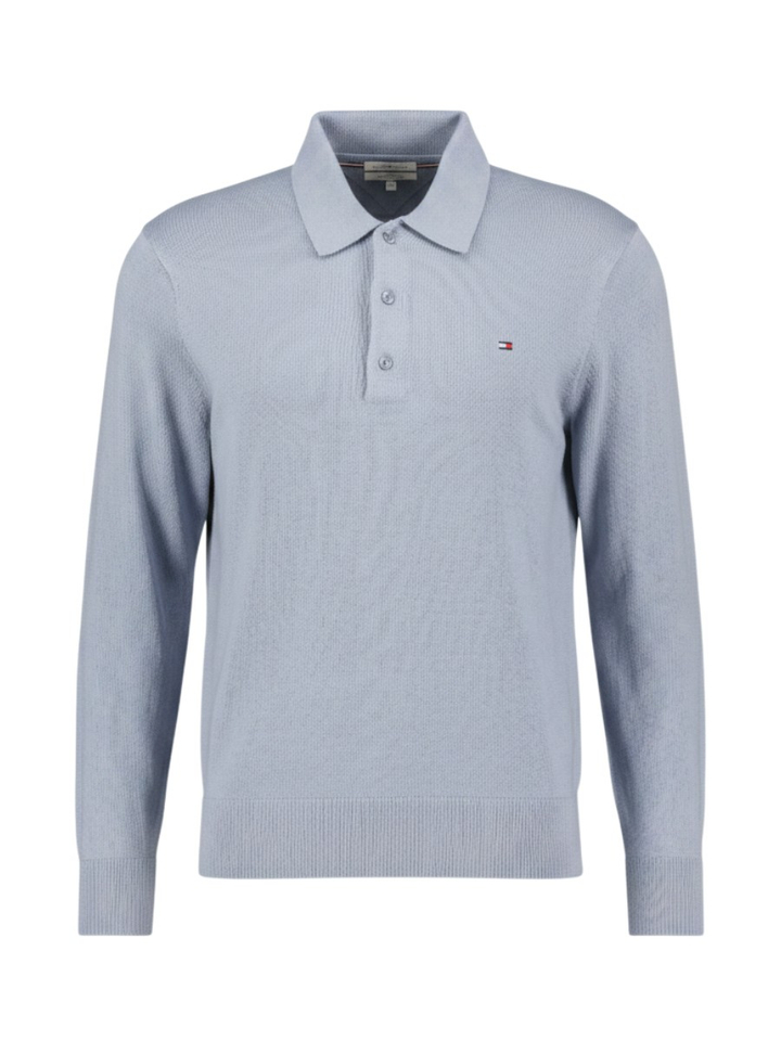 Blauwe polo met lange mouwen Tommy Hilfiger 