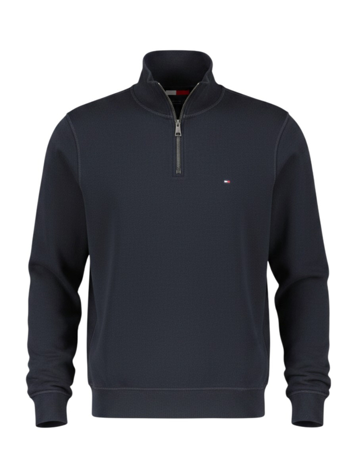 Donkerblauwe sweater met korte rits Tommy Hilfiger