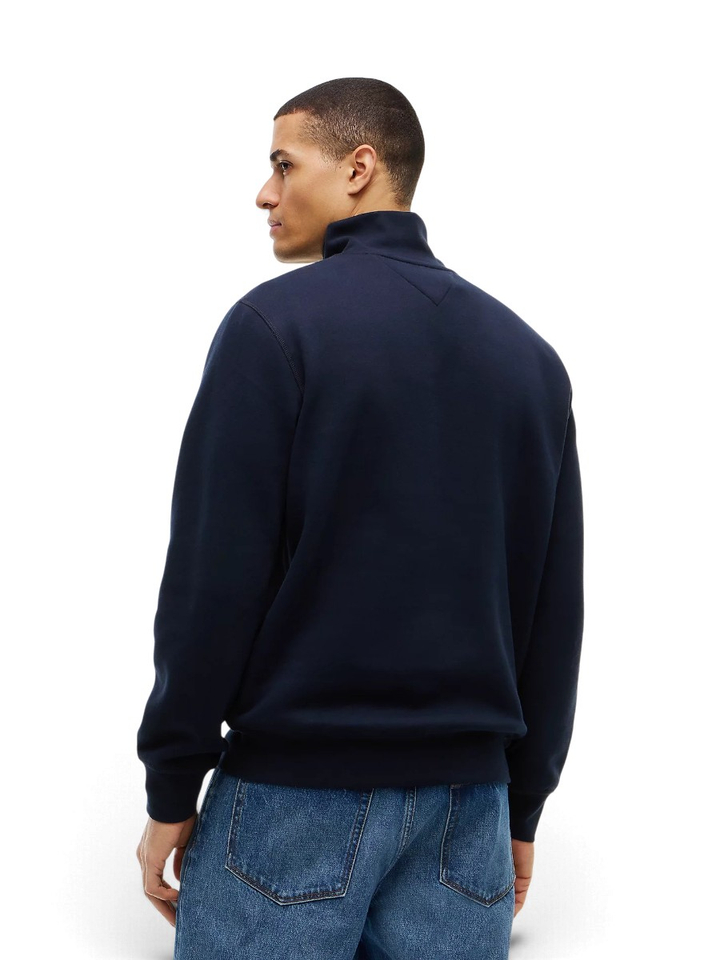 Donkerblauwe sweater met korte rits Tommy Hilfiger 