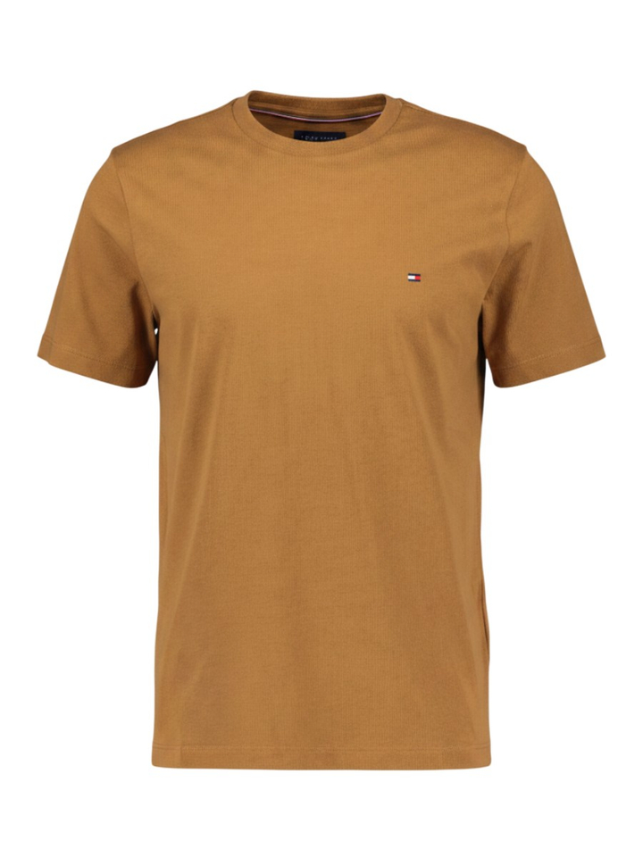 Cognac kleurige katoenen T-shirt Tommy Hilfiger