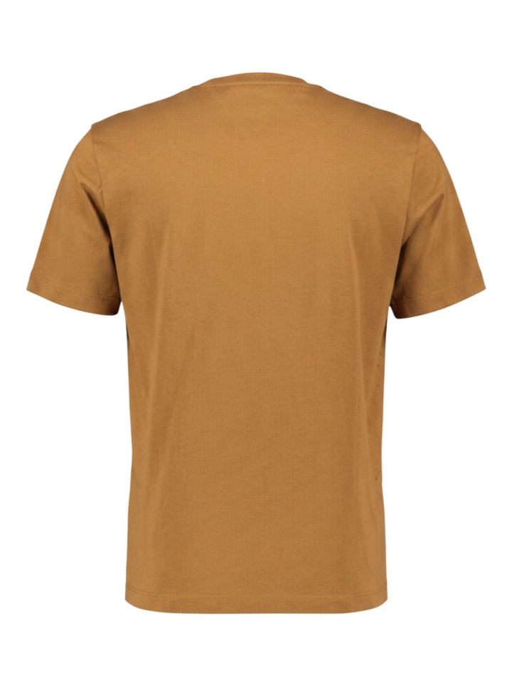 Cognac kleurige katoenen T-shirt Tommy Hilfiger