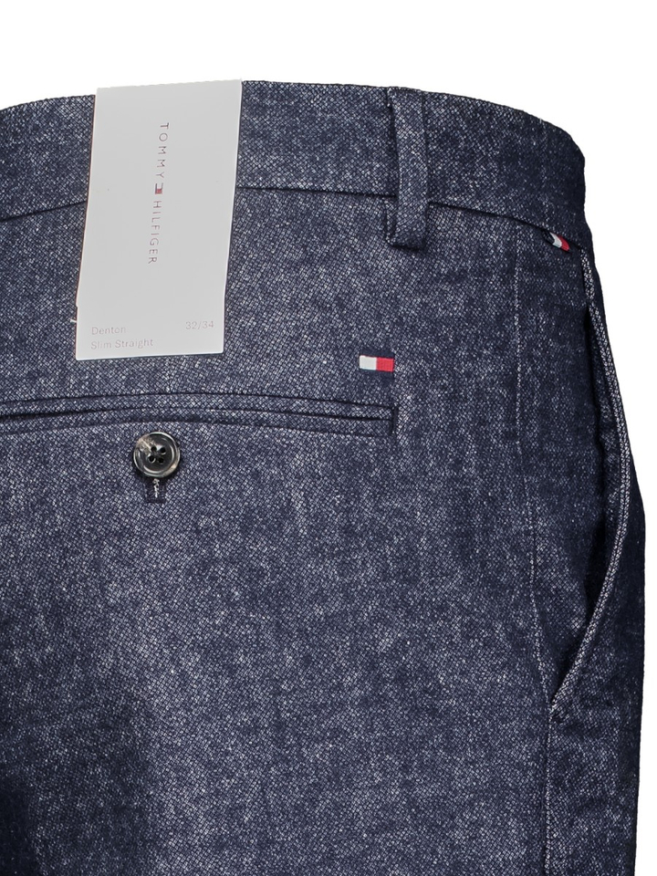 Navy blauwe slim straight broek Tommy Hilfiger