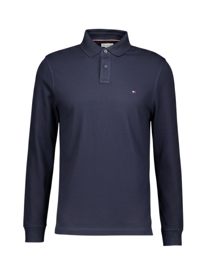 Blauwe polo met lange mouwen Tommy Hilfiger