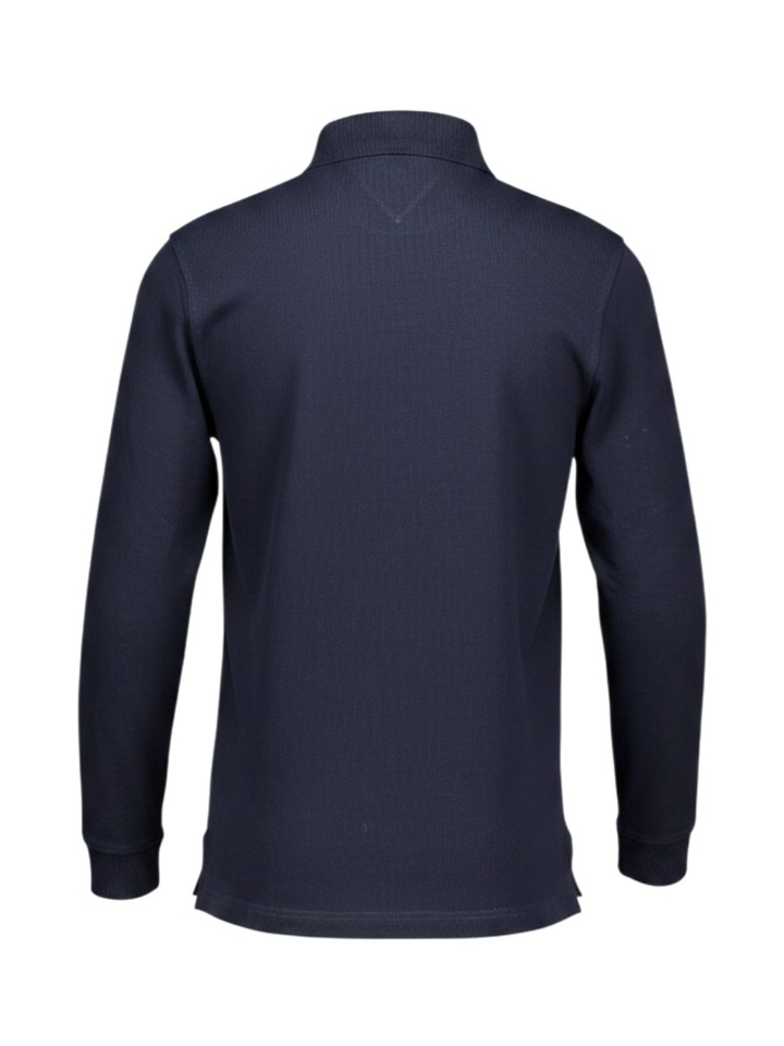 Blauwe polo met lange mouwen Tommy Hilfiger