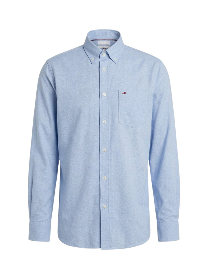 Lichtblauw katoenen hemd (regular fit) met lange mouwen Tommy Hilfiger