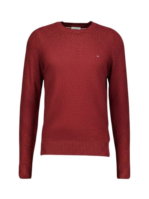 Burgundy wollen trui met ronde hals Tommy Hilfiger