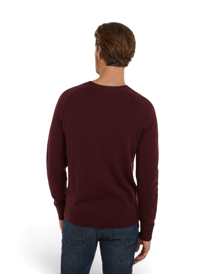 Burgundy wollen trui met ronde hals Tommy Hilfiger
