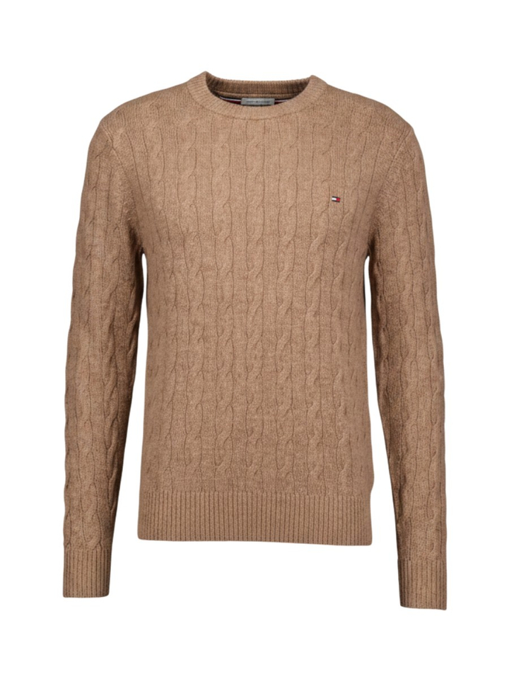 Beige kabeltrui Tommy Hilfiger