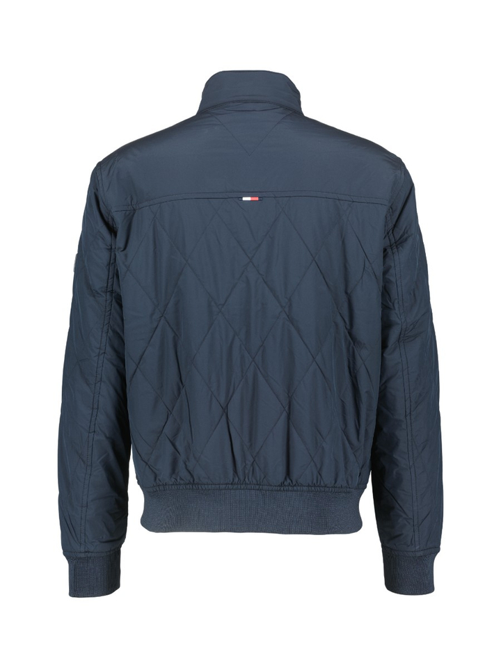 Donkerblauwe jas met geruit stikmotief Tommy Hilfiger