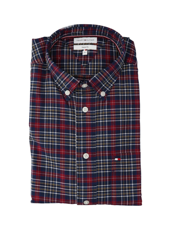 Blauw/rood geruit hemd (regular fit) met lange mouwen Tommy Hilfiger 