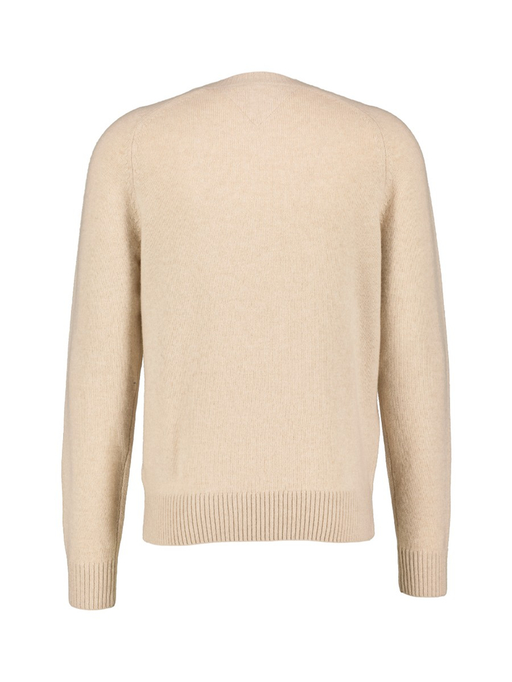Beige wollen trui met ronde hals en lange mouwen Tommy Hilfiger