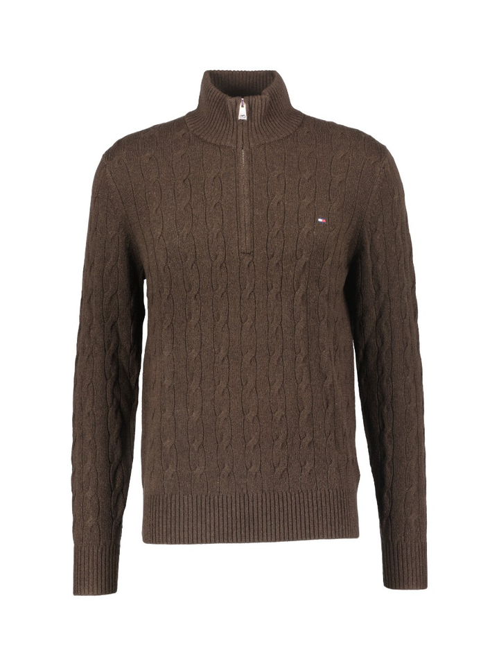 Chocoladebruine pull met rits Tommy