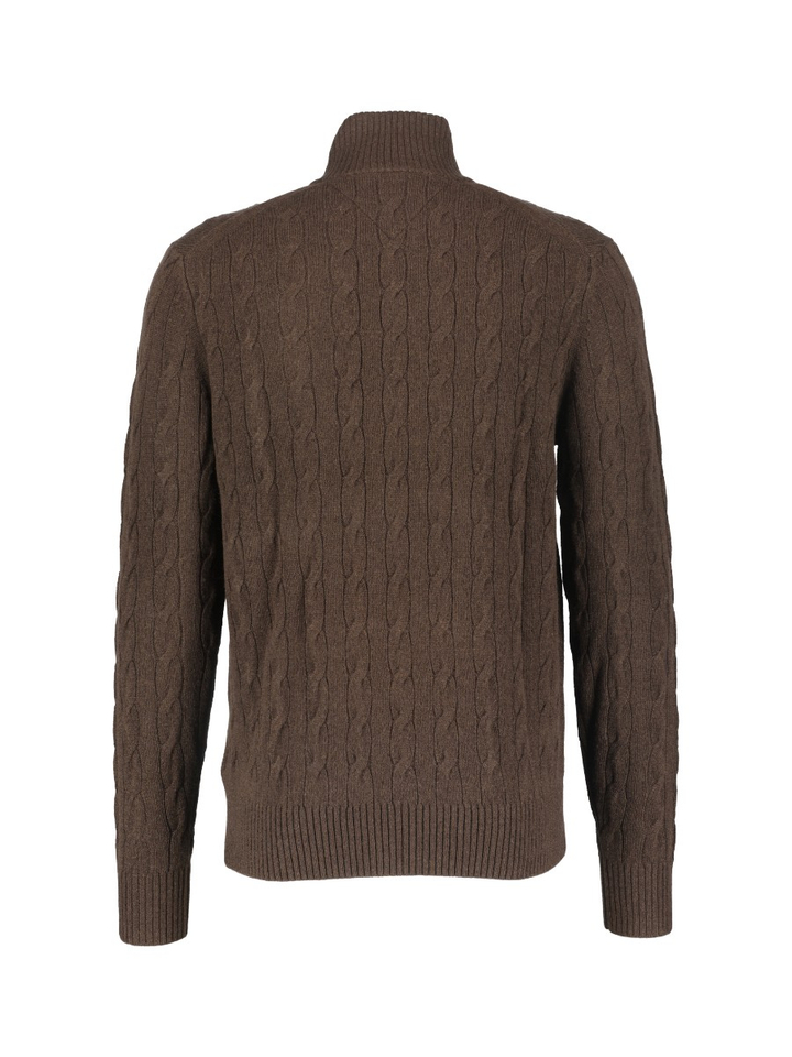 Chocoladebruine pull met rits Tommy