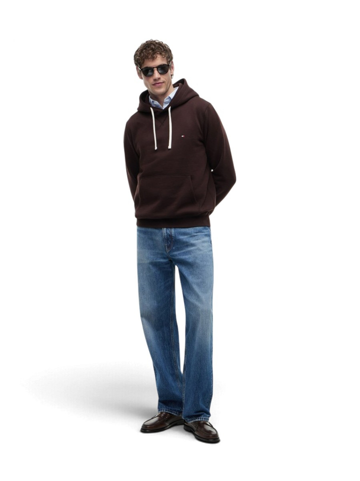 Donkerbruine trui met kap Tommy Hilfiger