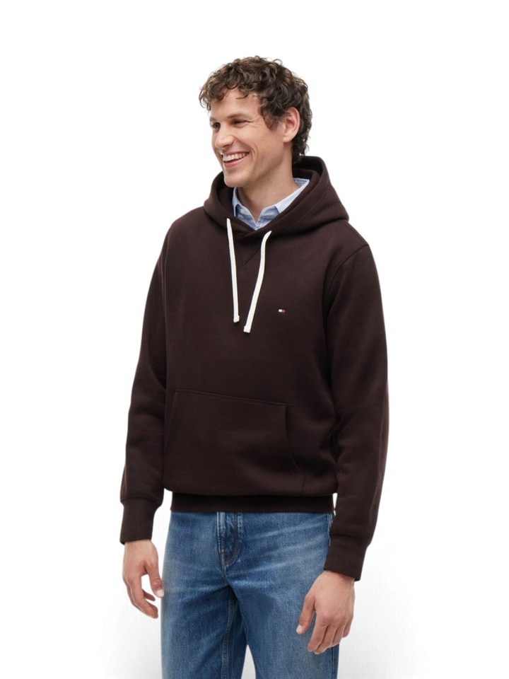 Donkerbruine trui met kap Tommy Hilfiger