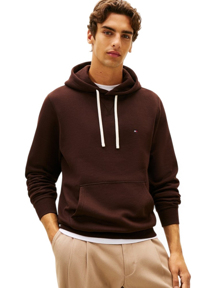 Donkerbruine trui met kap Tommy Hilfiger