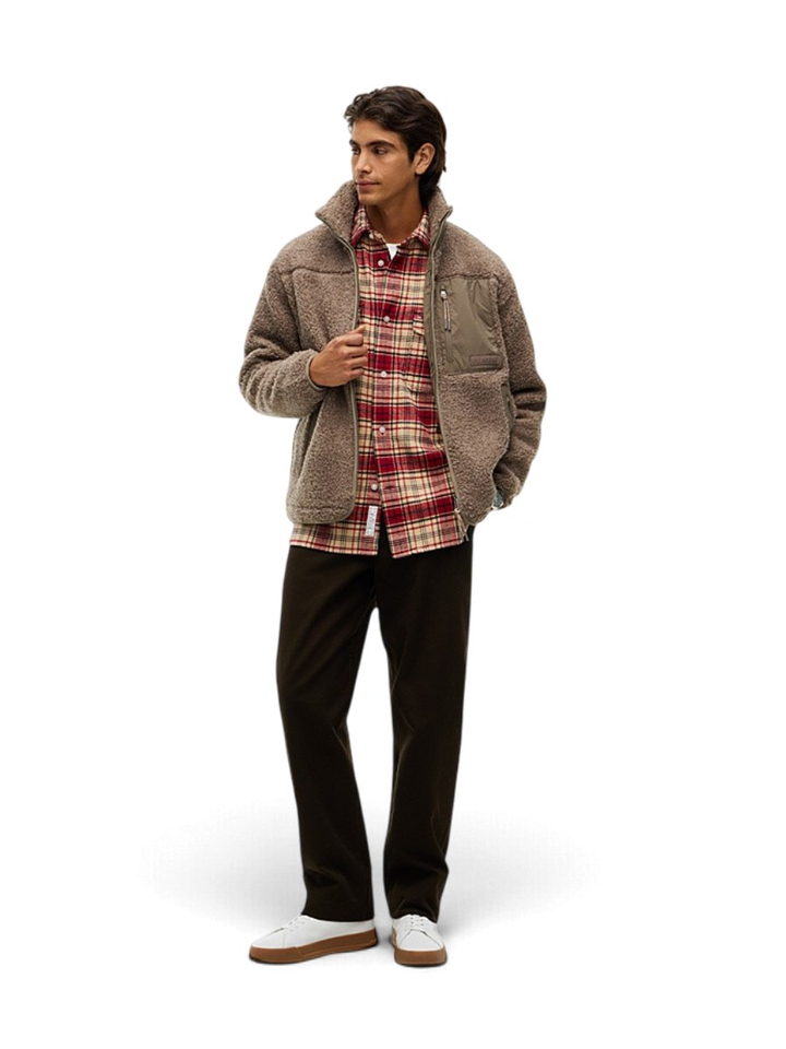 Taupekleurige teddy fleece sweatshirt met rits Tommy