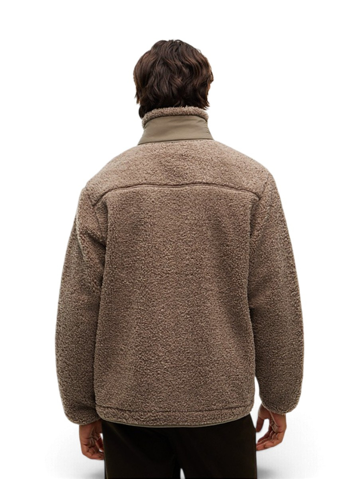 Taupekleurige teddy fleece sweatshirt met rits Tommy