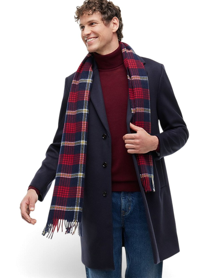 Zwart blauw geruite sjaal Tommy Hilfiger