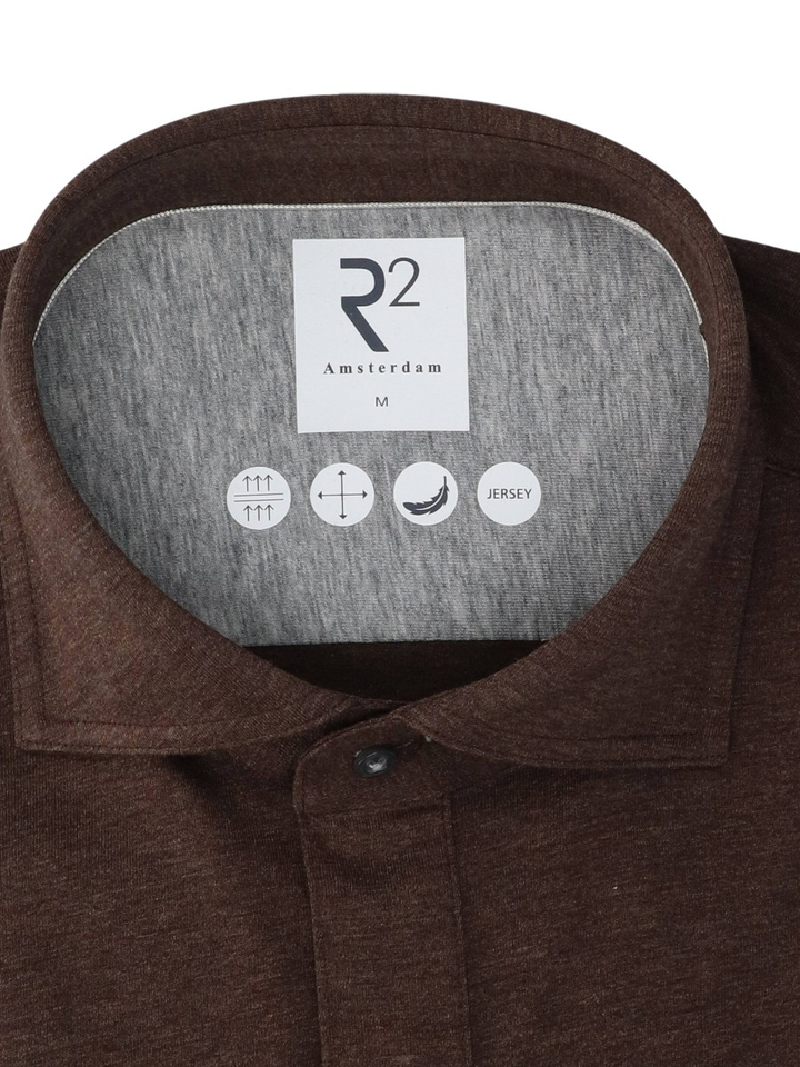 Bruine polo met lange mouwen R2