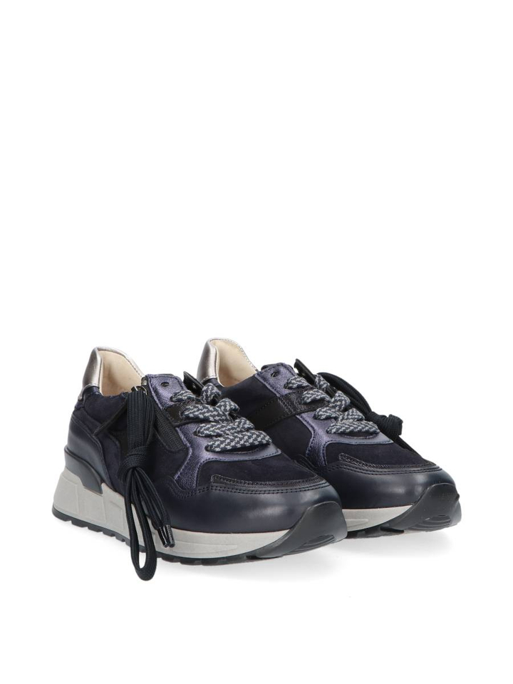 Velour dark blue steel lage sneakers Gabor 