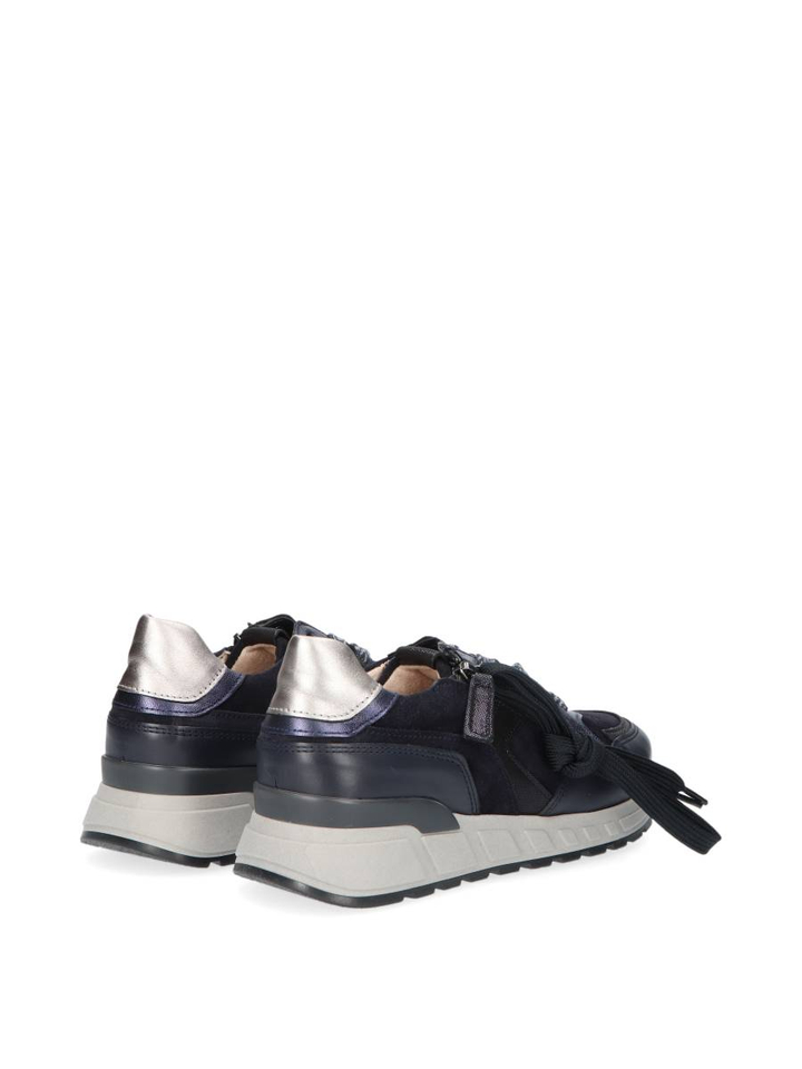 Velour dark blue steel lage sneakers Gabor 