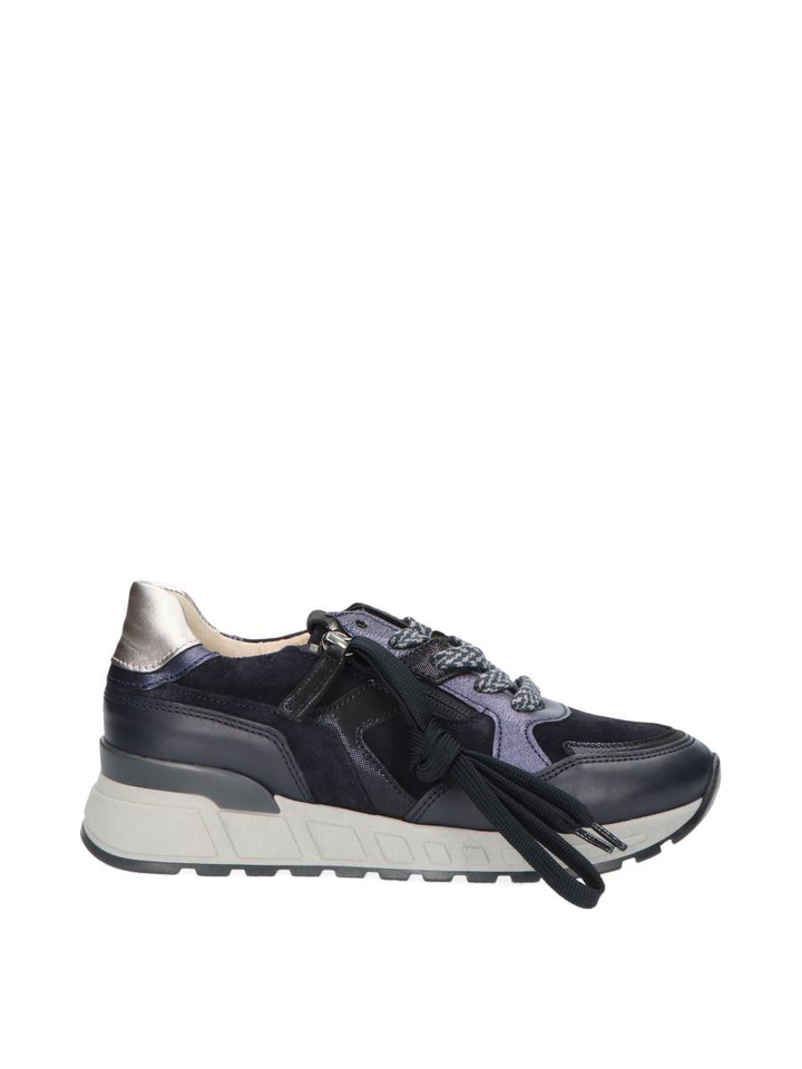 Velour dark blue steel lage sneakers Gabor 