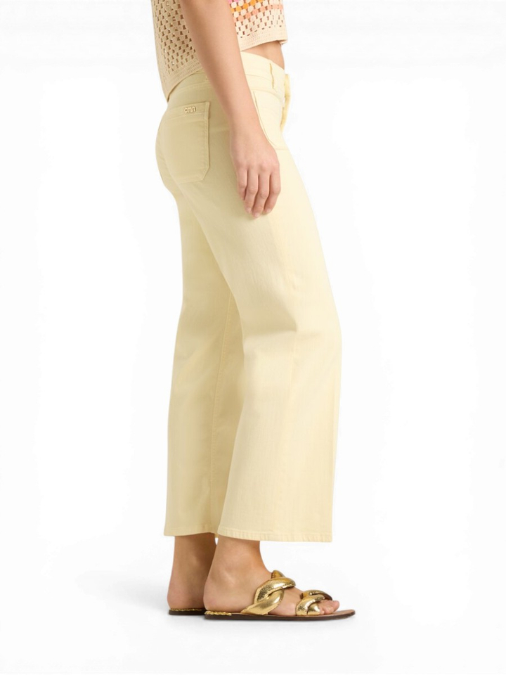 Gele broek met opgestikte zakken Tess Cambio
