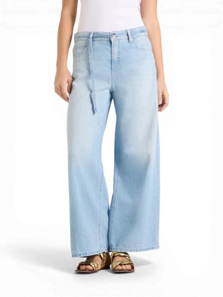 Lichtblauwe straight jeans Palazzo Croppe Cambio