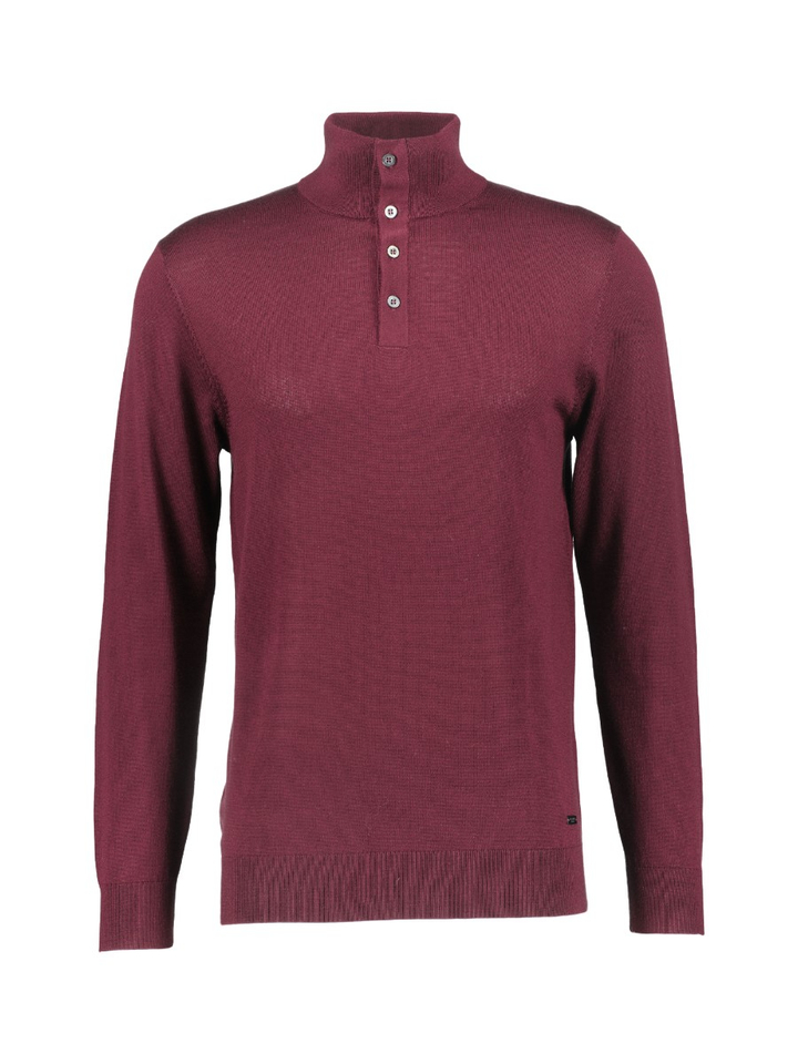 Bordeaux polo met lange mouw Payton Seven Dials