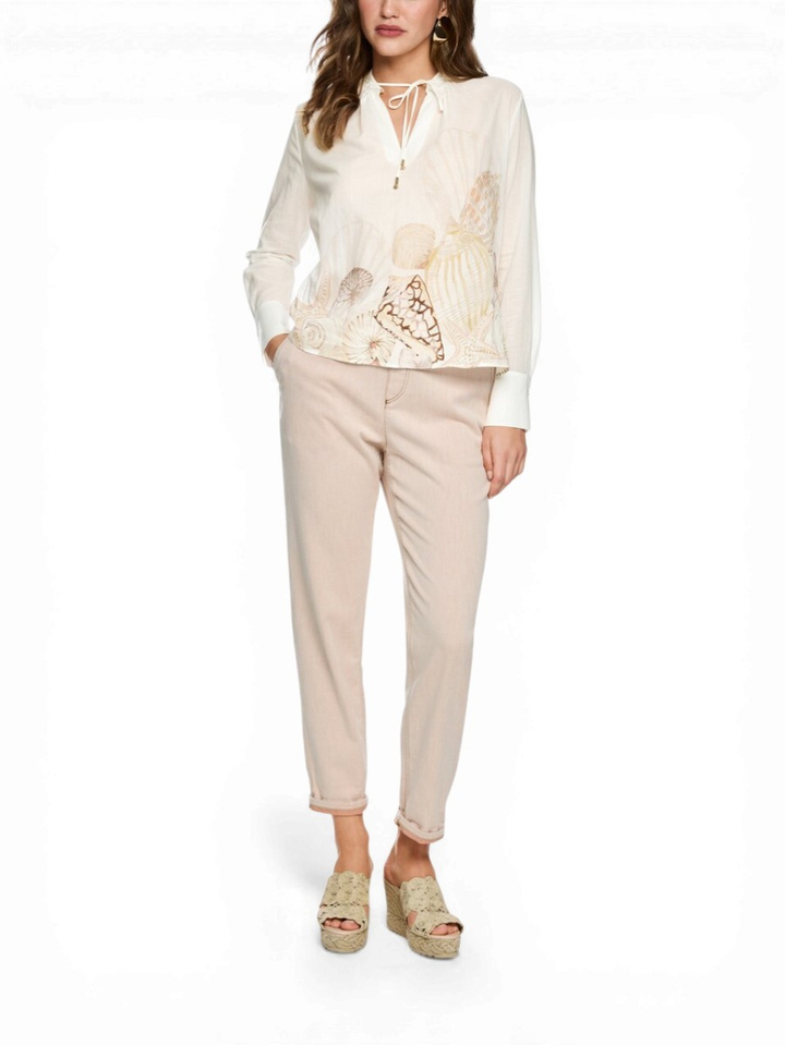 Beige bloes met print Marccain