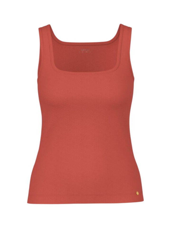 Roestkleurige top in ribbel Marccain 