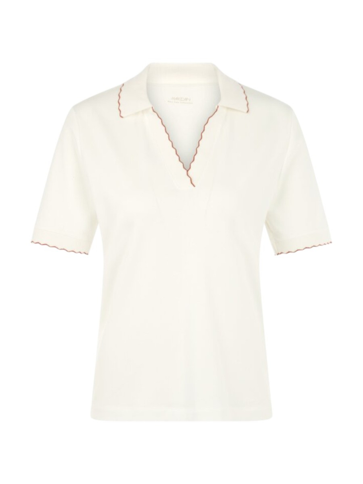 Witet polo met detail aan de kraag Marccain