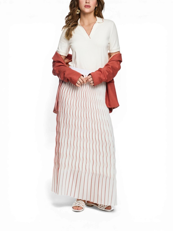 Witet polo met detail aan de kraag Marccain