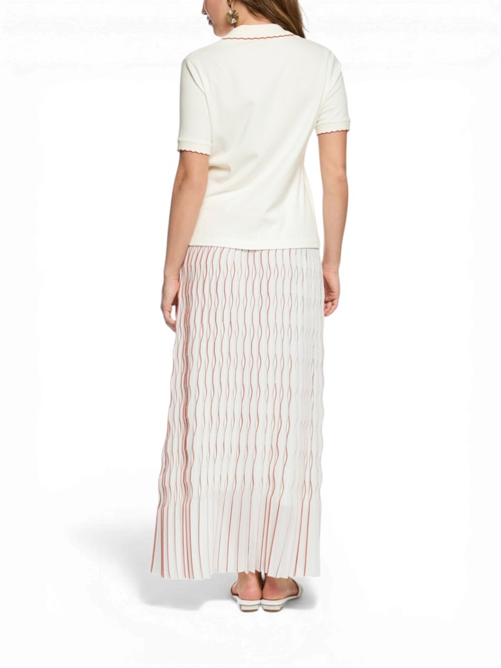 Witet polo met detail aan de kraag Marccain