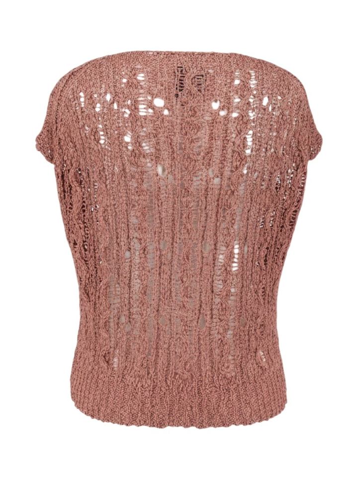 Roestkleurige gehaakte pull Marccain 