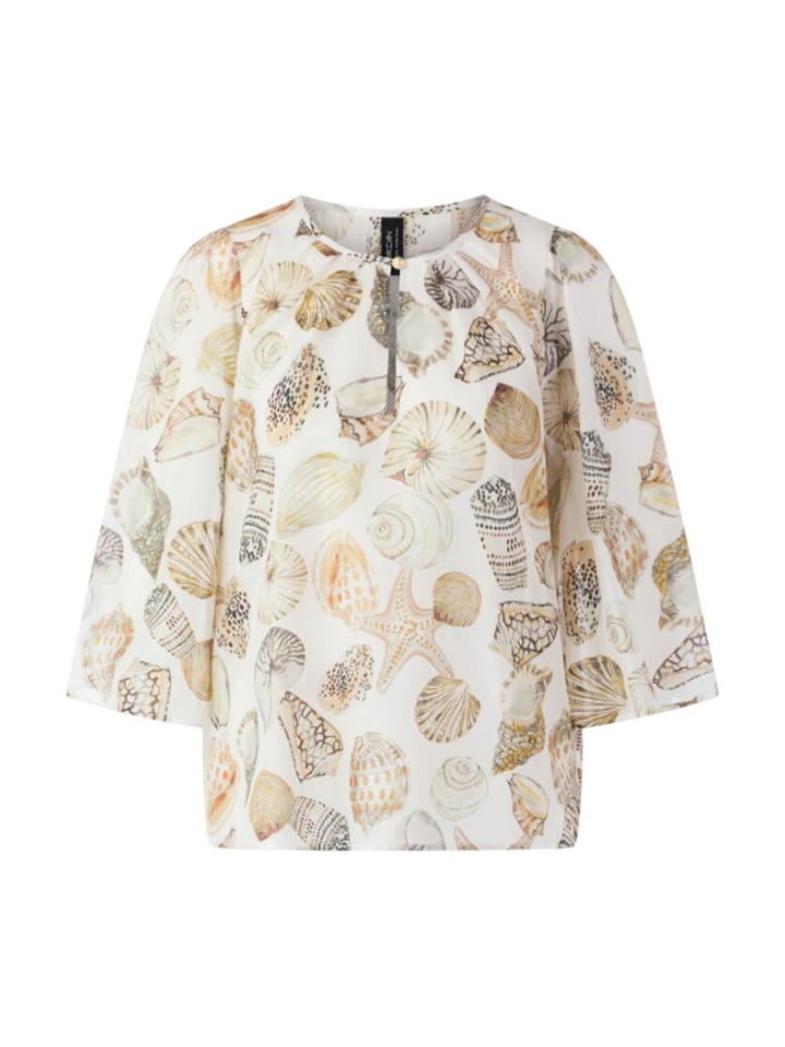Ecru blouse met schelpenprint Marccain