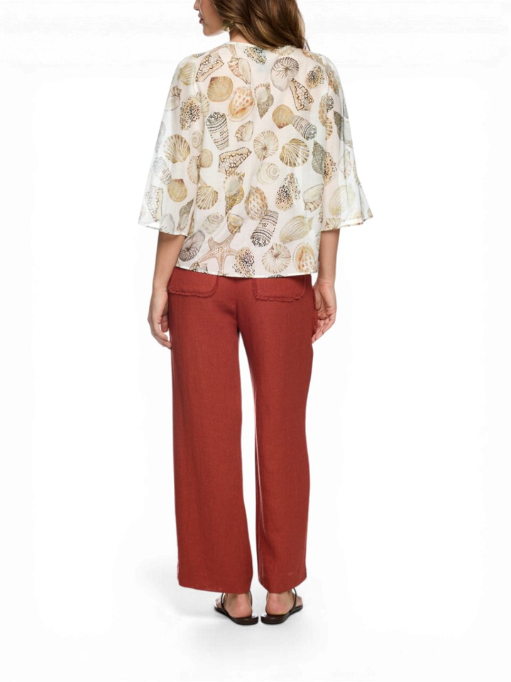 Ecru blouse met schelpenprint Marccain